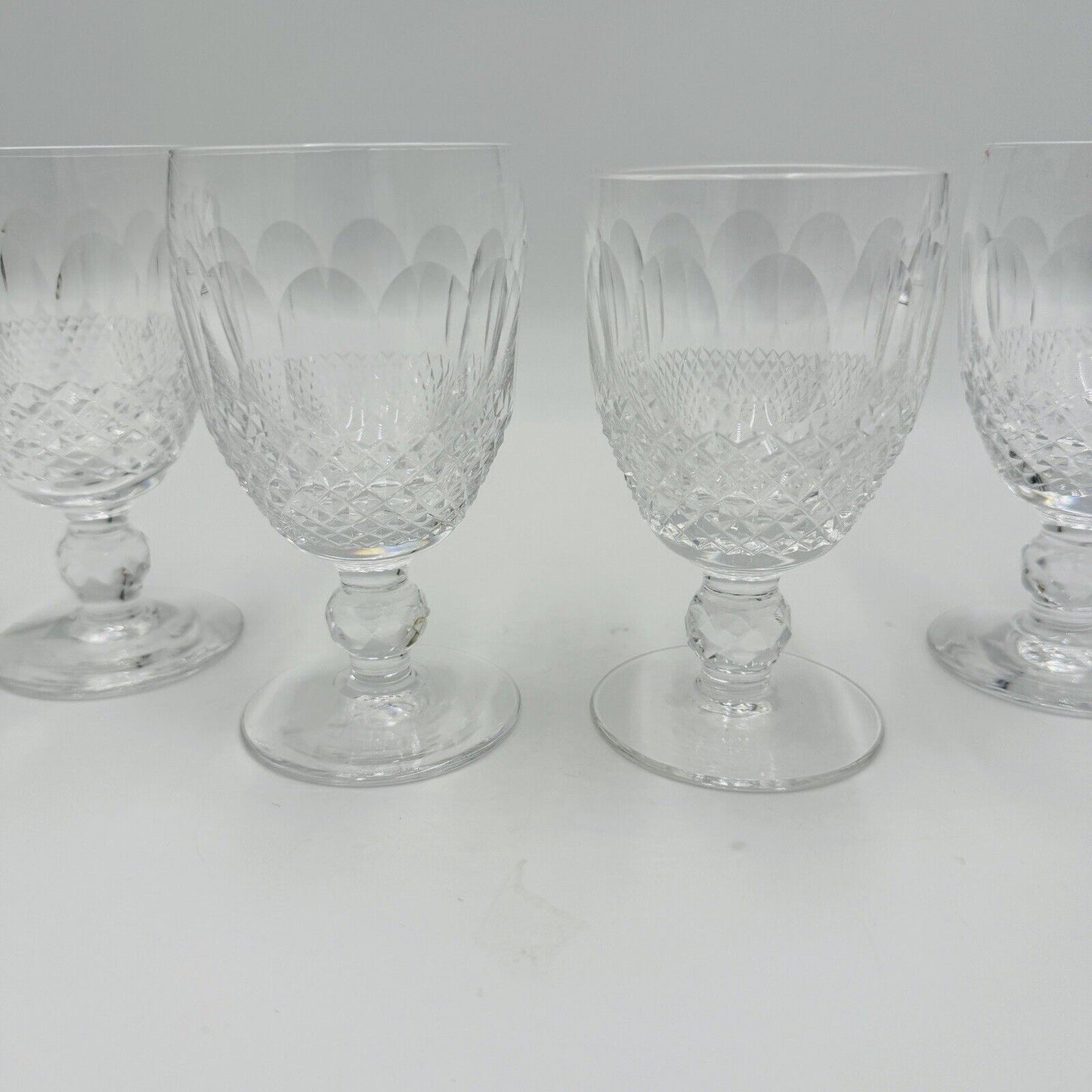 Vintage Waterford Crystal Colleen Short Stem Wine 3 Oz Set 4 Wine Glasses 5”