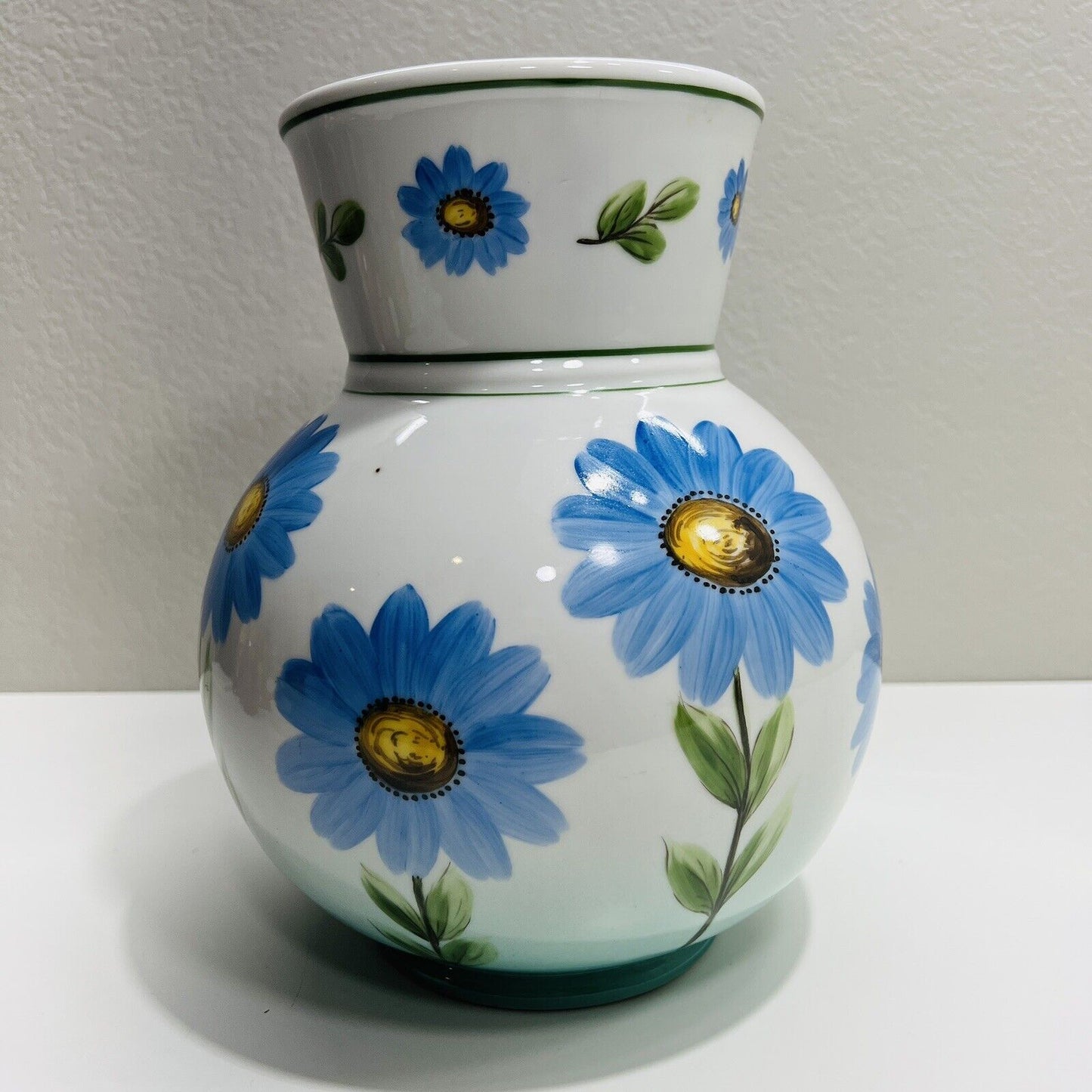 Bauscher Waiden Vase Germany Blue Floral Porcelain Vase Vintage Large