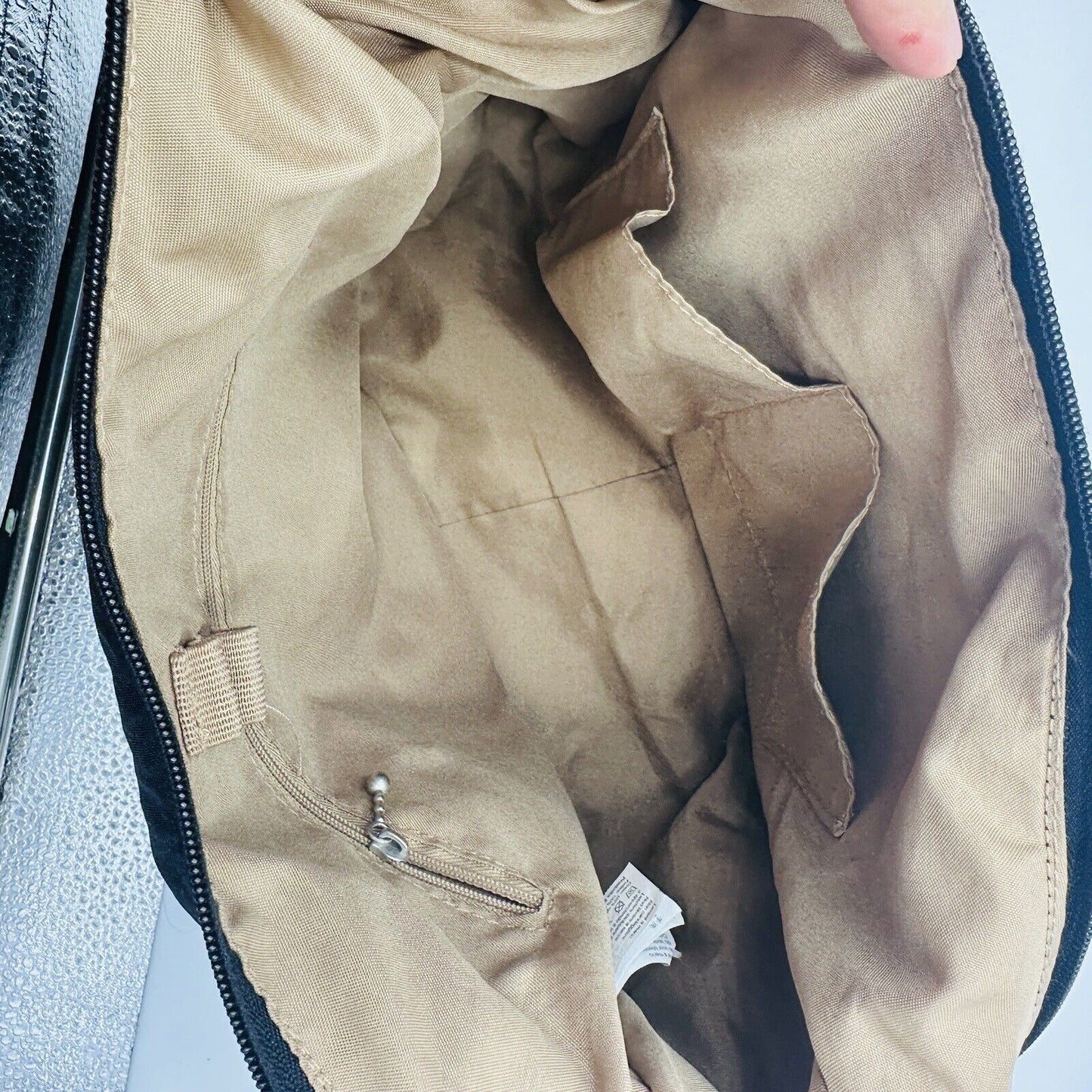 Baggallini  Women Crossbody Bag Nylon Beige Inside Multiple Pockets Daily Black