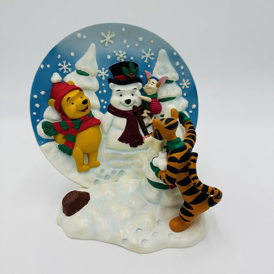 Disney Winnie Pooh & Piglet Building a Snowman Collectible 3D Plate & Tigger