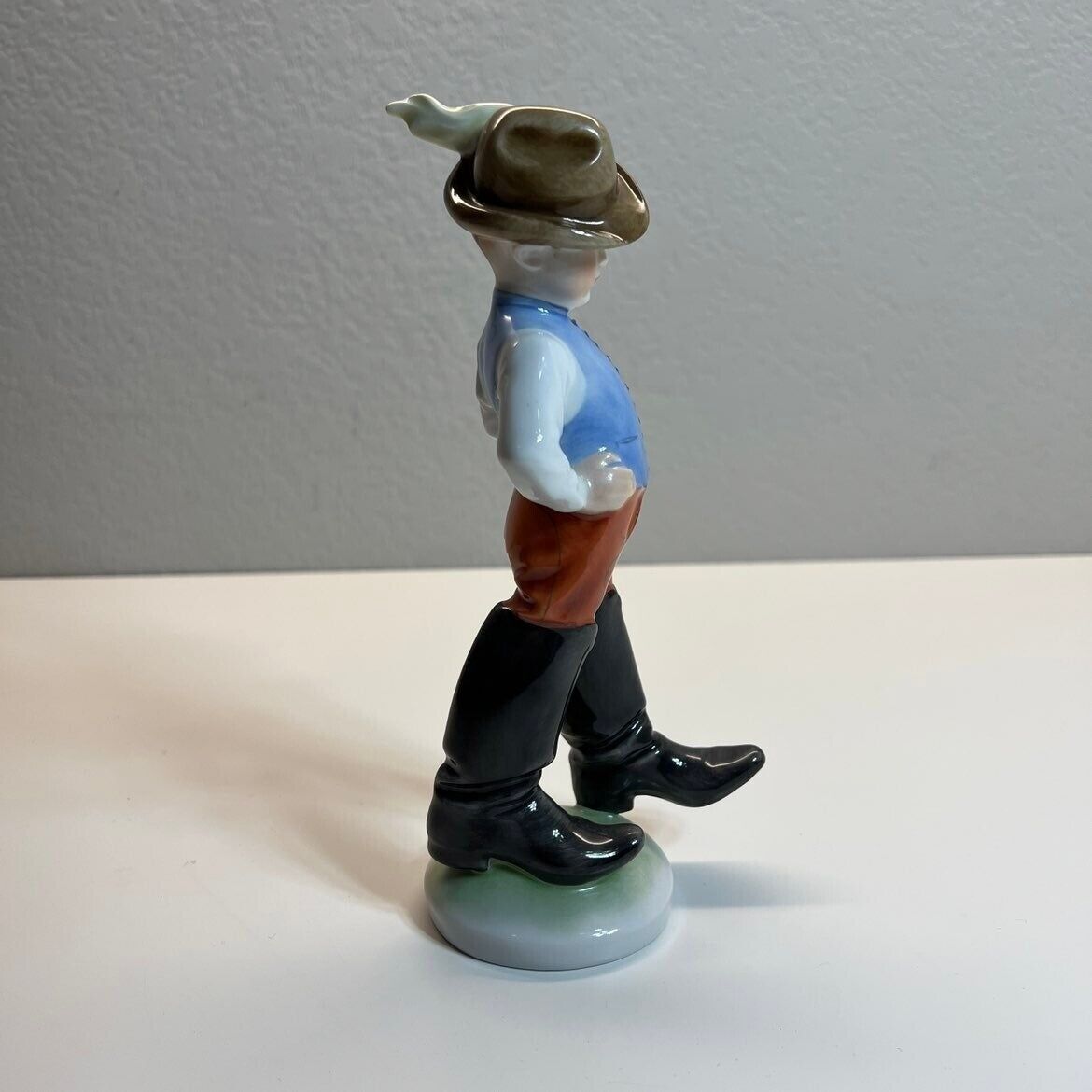 Herend Little Tom Thumb Porcelain Figurine Hand Painted Hungary Vintage Blue