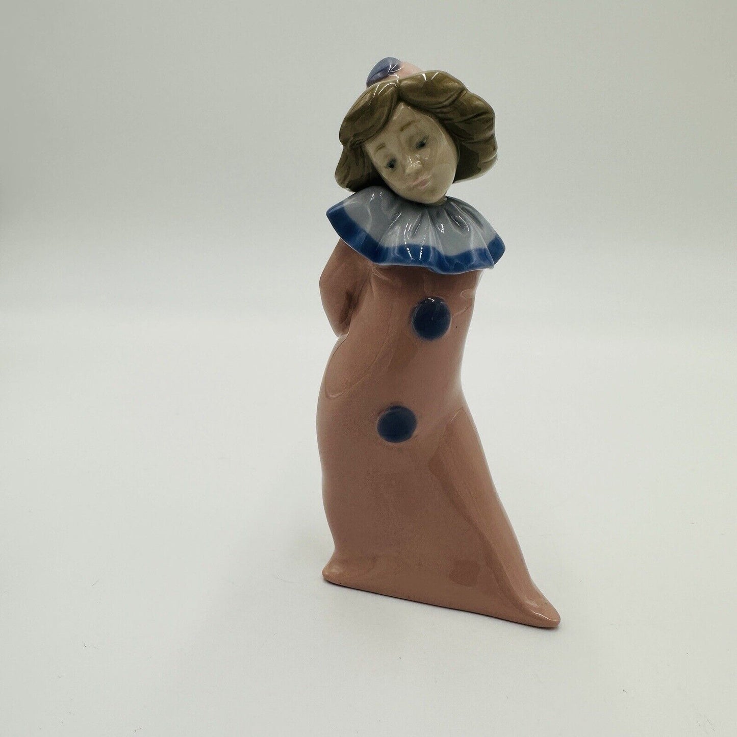 NAO By Lladro Daisa Figurine Pink  Blue Pierrot Clown Girl 1987 Spain Retired