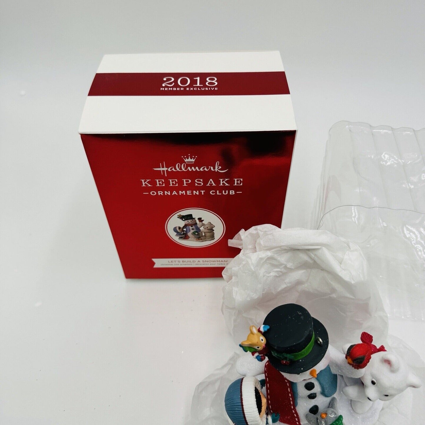 Hallmark Keepsake Ornament Club 2018 Let's Build A Snowman Member Ornament New