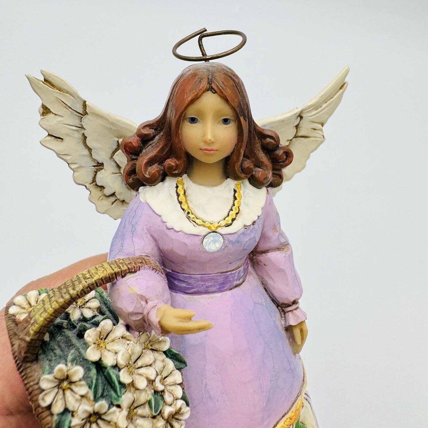 Jim Shore Heartwood Creek Resin October Angel Figurine 6.5” Flowers