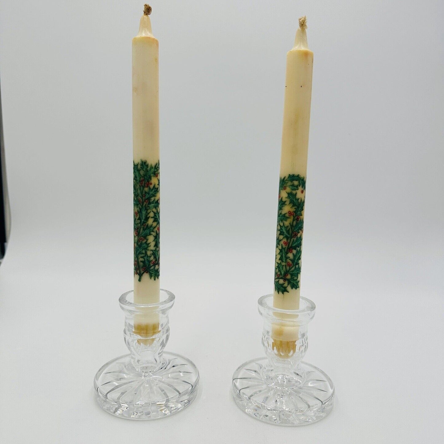 Vintage Waterford Blarney Crystal Pair of Candlesticks 3.5ʺW × 3.5ʺD × 4ʺH