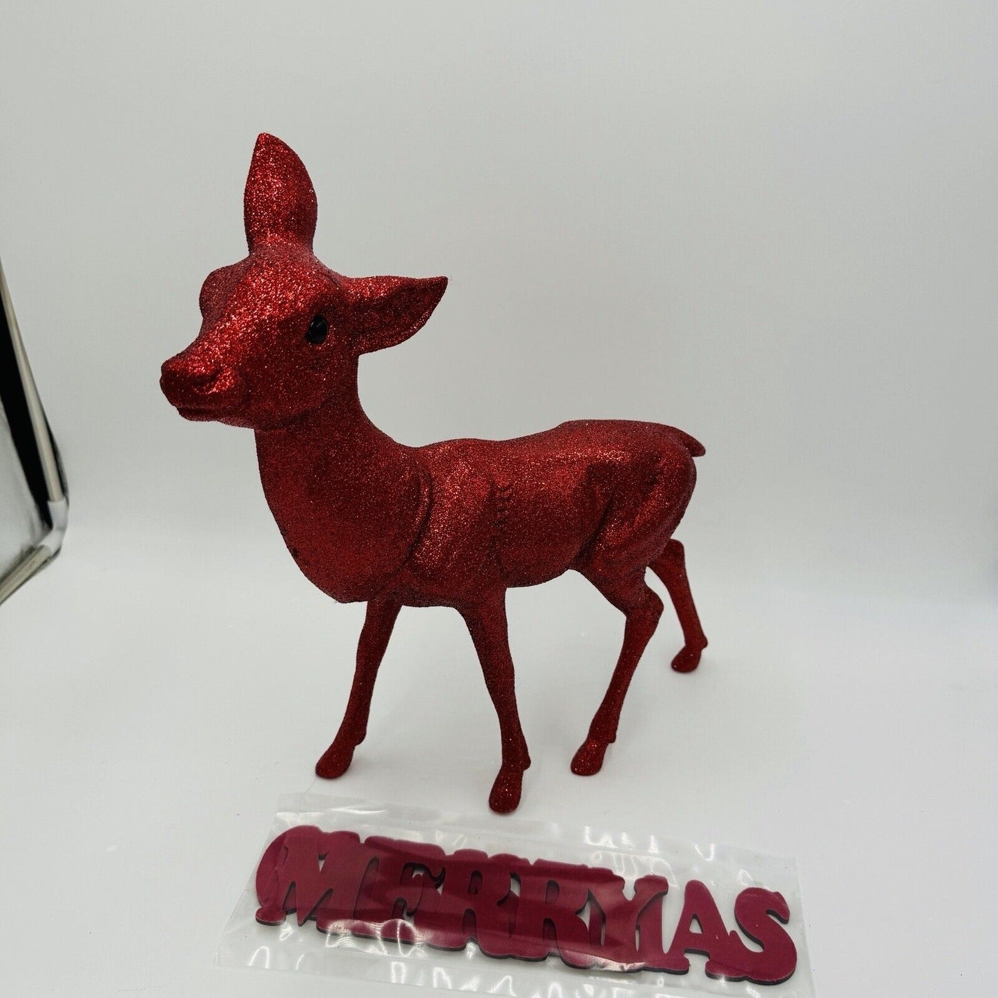 Inscha Deko Handwerk Red Deer Glitter Germany Christmas Vintage Figurine 15in