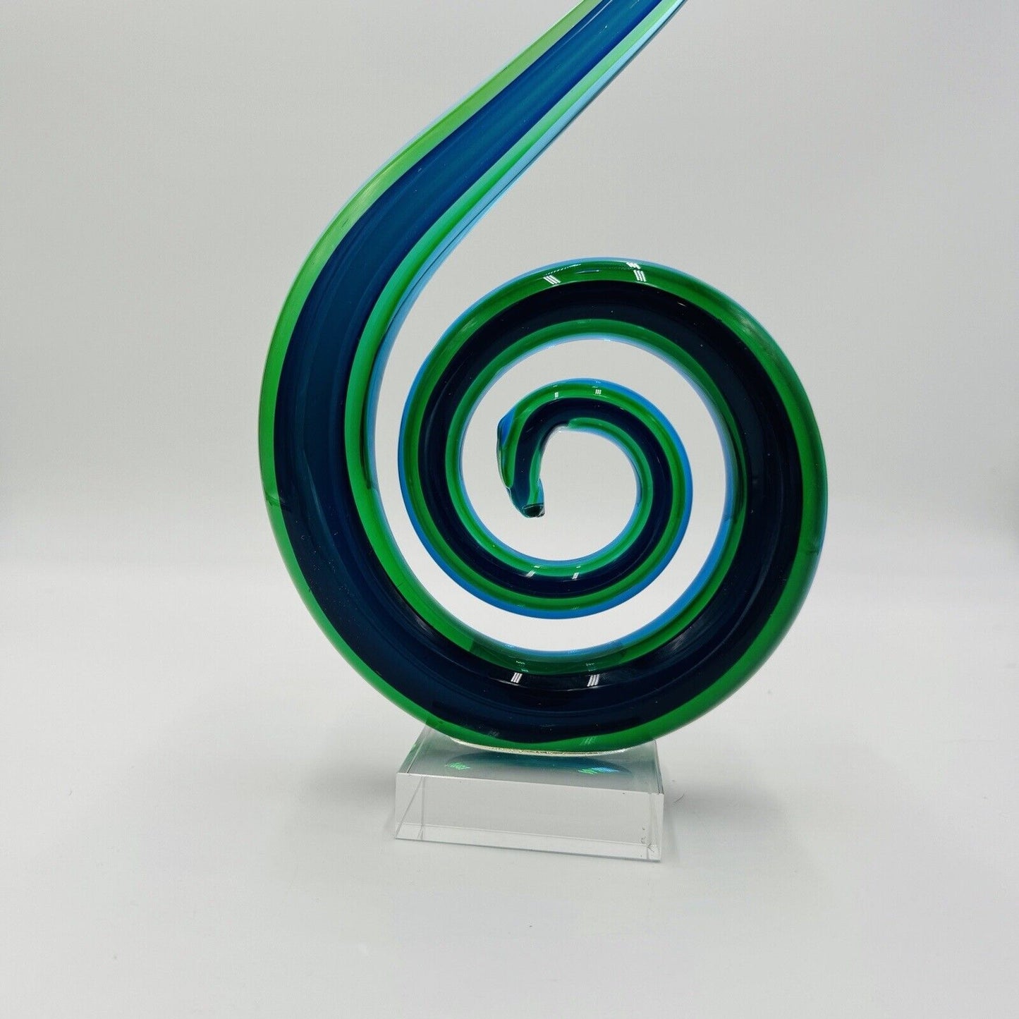 Badash Marina Murano Art Glass Centerpiece Italy Swirl Style Abstract 14”