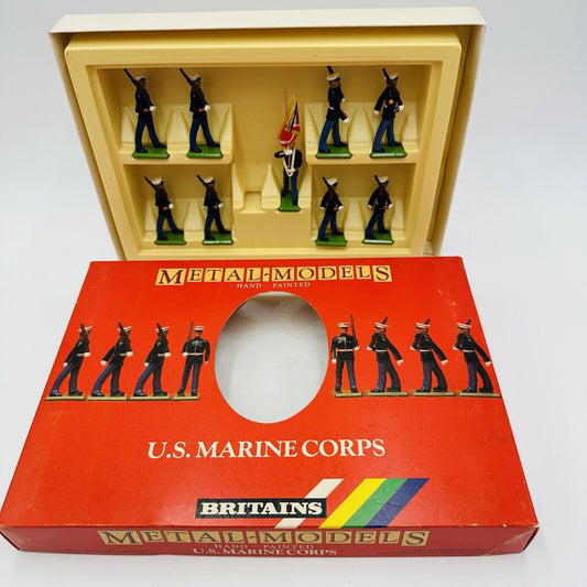 Britains LTD Metal Models 9 US Marine Corps Figurines Toys #7303-1986 Military