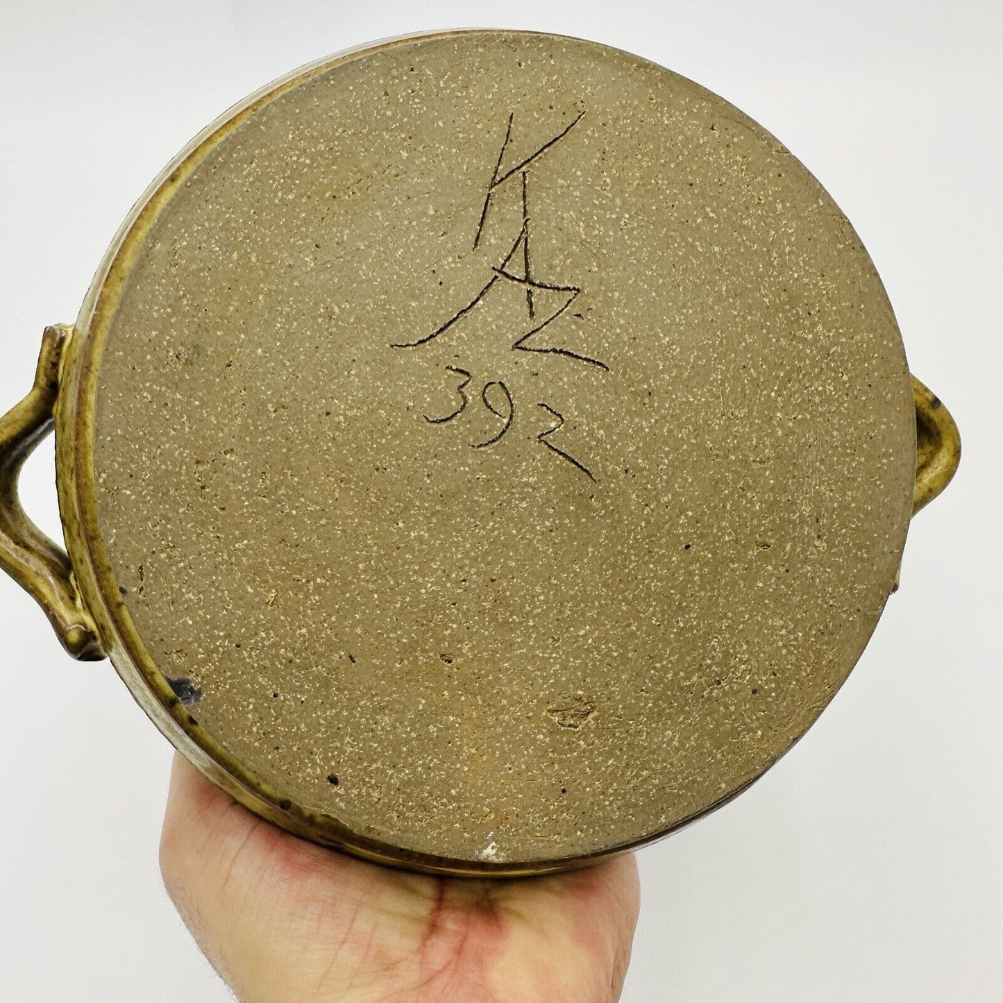Kaz Studio Pottery Handmade Double Handle Bowl Signed 392