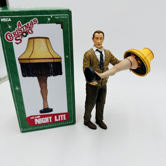 NECA A Christmas Story The Old Man Figure And Toy Leg Lamp 2008