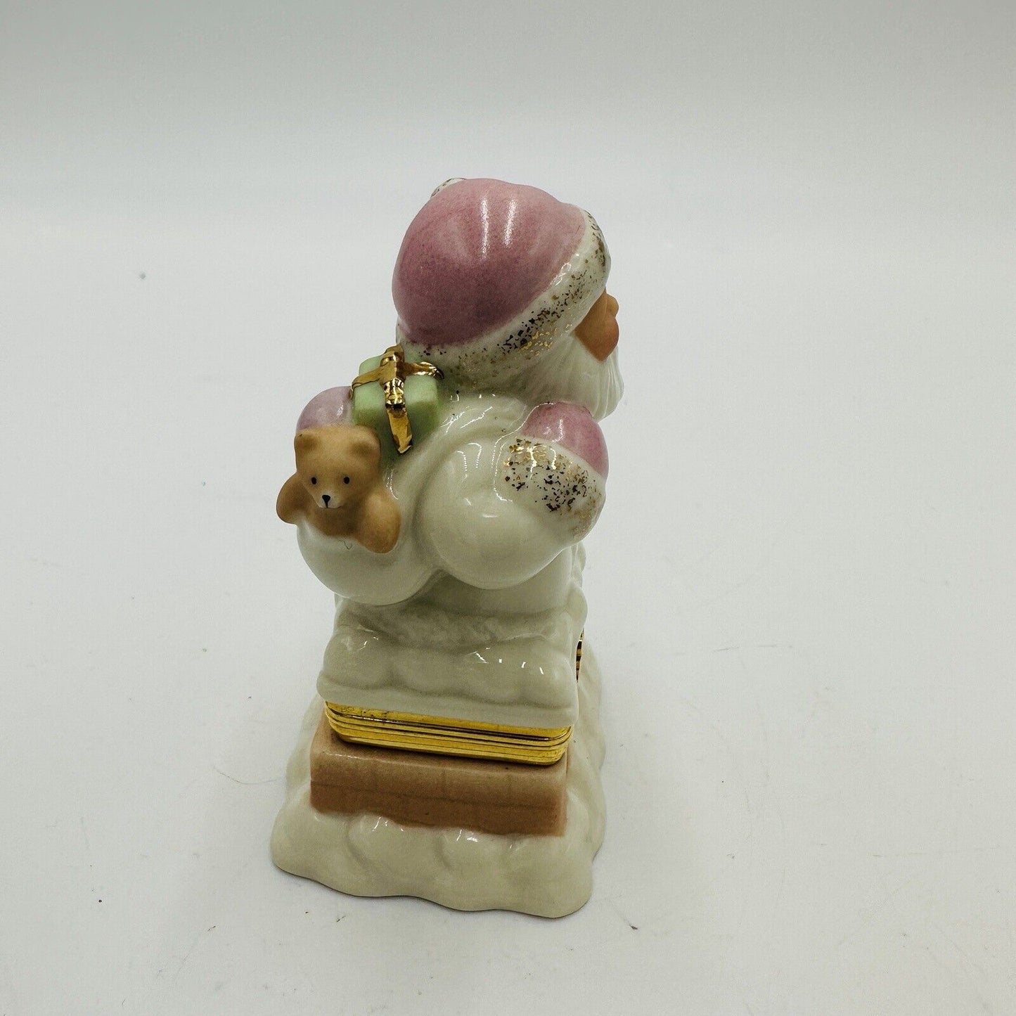 Lenox Porcelain Treasures Santa's Special Delivery Trinket Box  Teddy Bear Charm