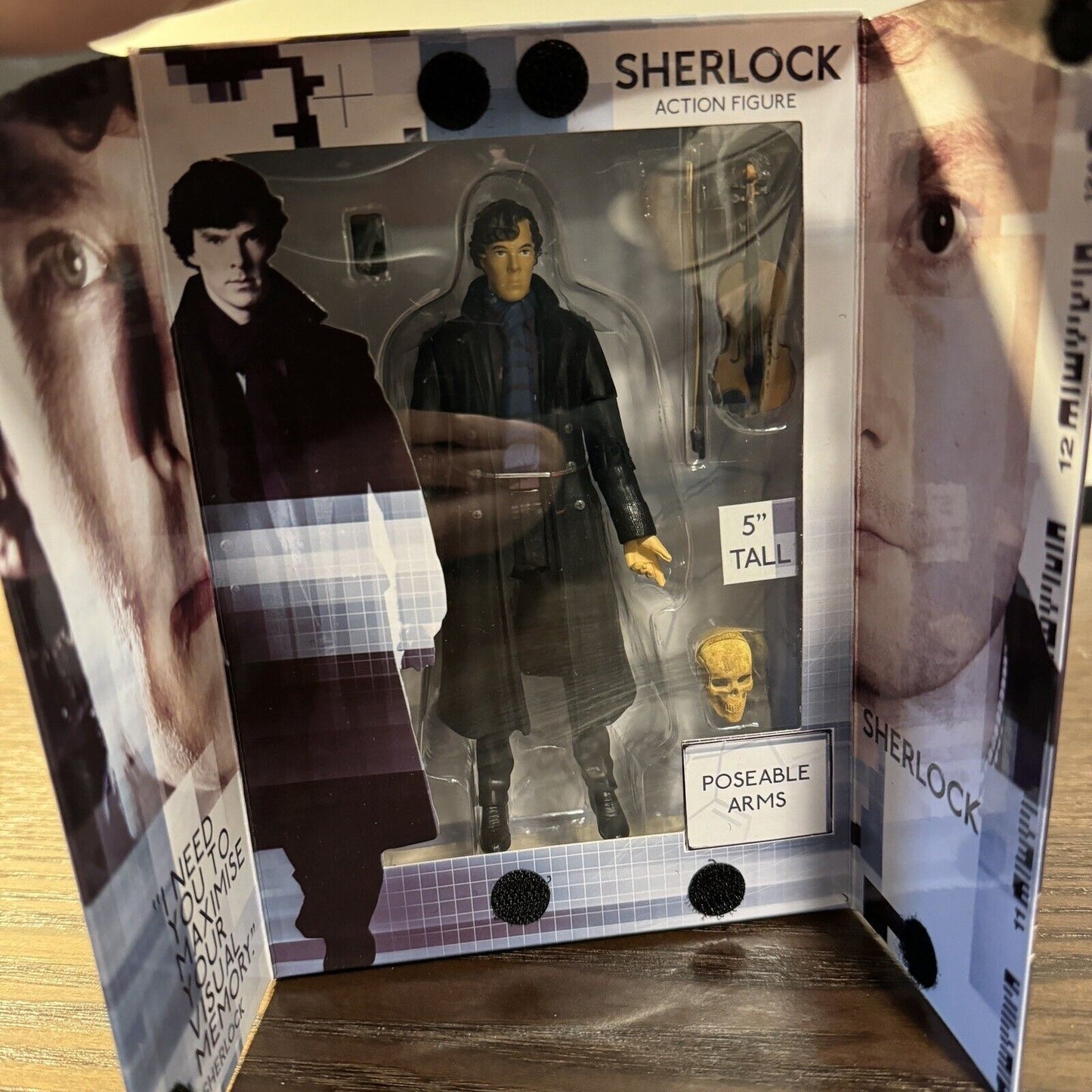 BBC Sherlock Action Figure Box Phone Violin Skull Box  5-Inch Scale TV Series