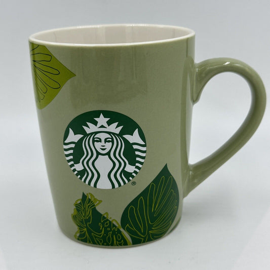 Starbucks Coffee Mug Cup 2021 Green Leaf Mermaid 10 Fl Oz 4"