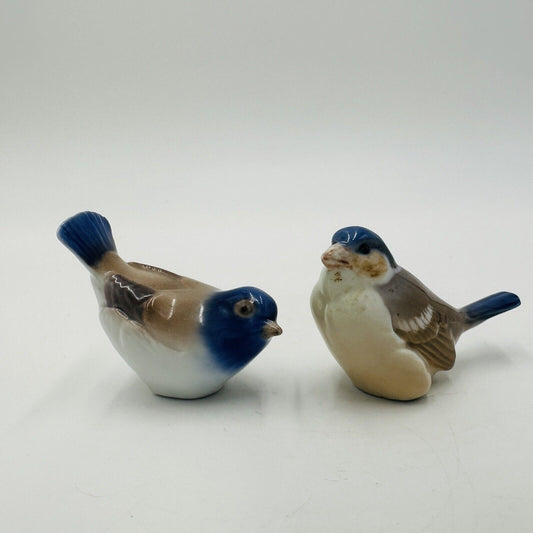 Bing & Grondahl Finch Bird Figurine Porcelain Glossy Hand Painted Denmark Set 2