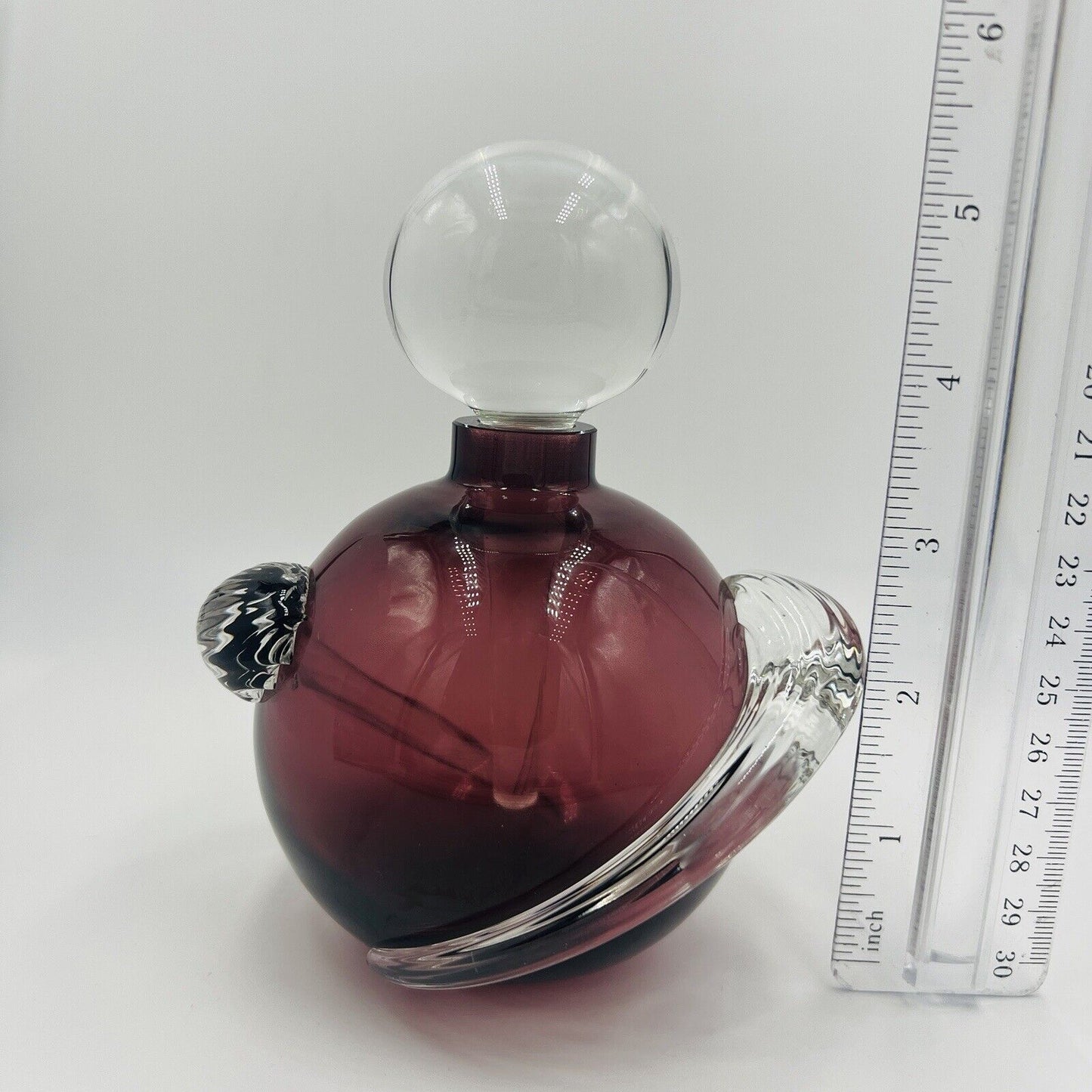 Glass Act Studio Vanity Bottle Purple Twisted Lid Stopper Home Decor Perfume