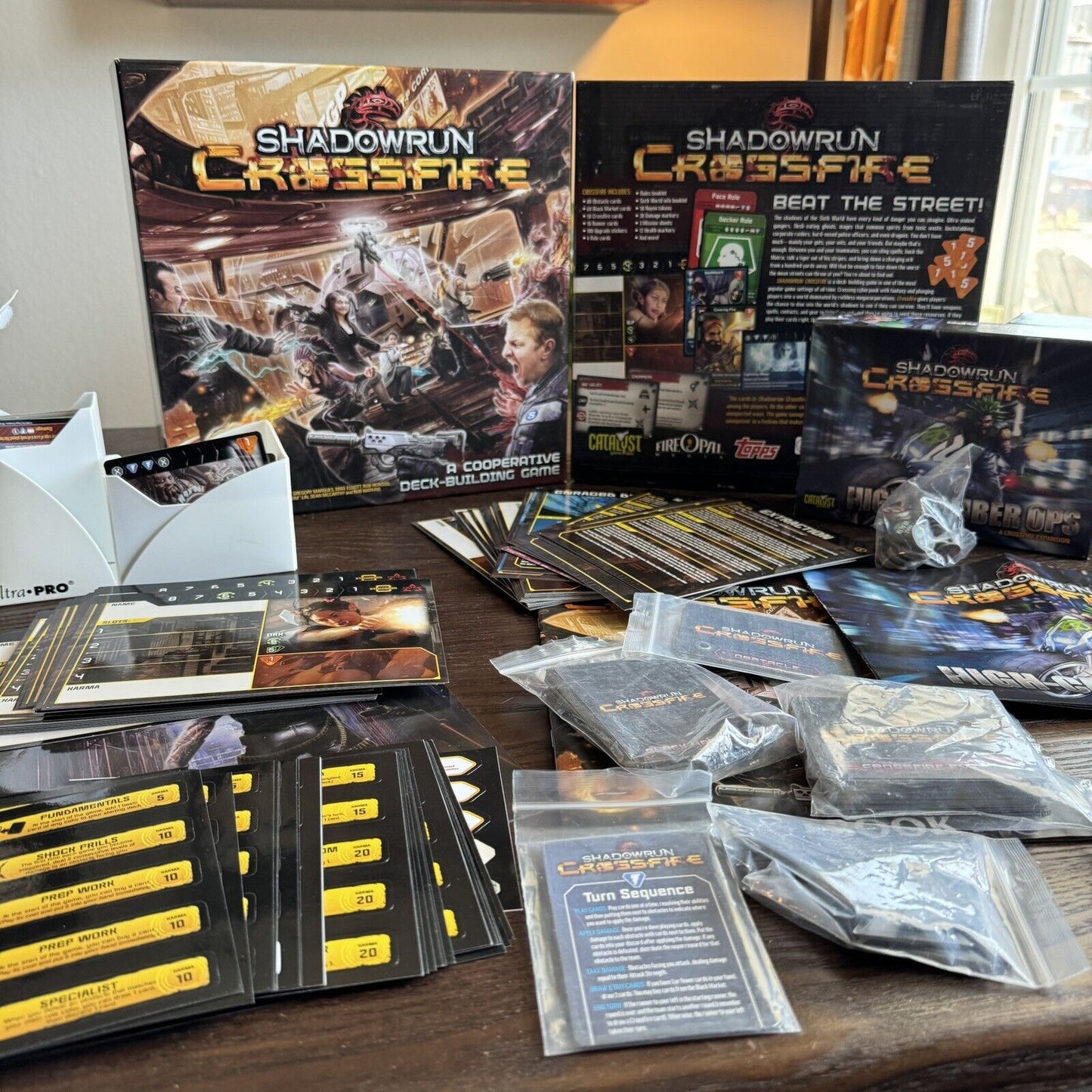 Catalyst Shadowrun Crossfire With Rare Expansion High-Caliber Ops Board Game