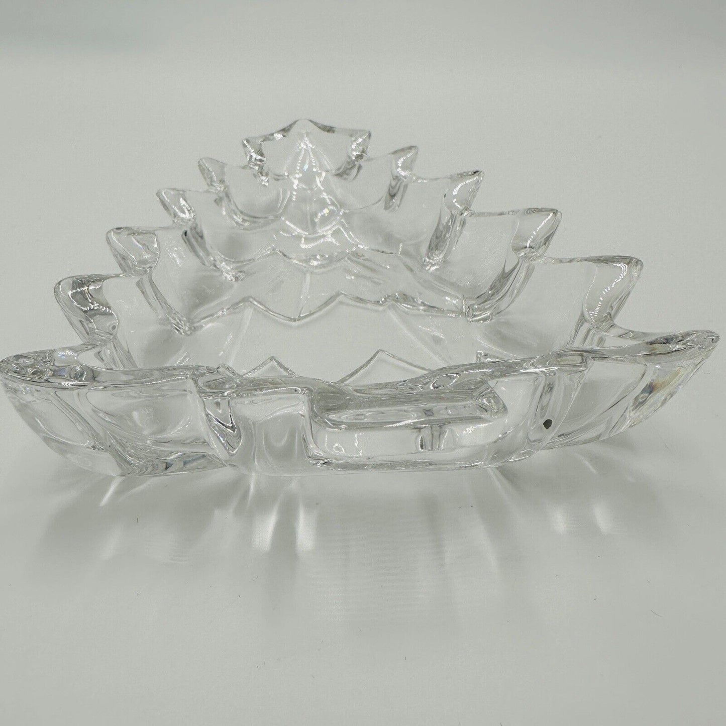 Marquis Waterford Crystal Christmas Tree Shape Clear Tray Candy Dish Serveware