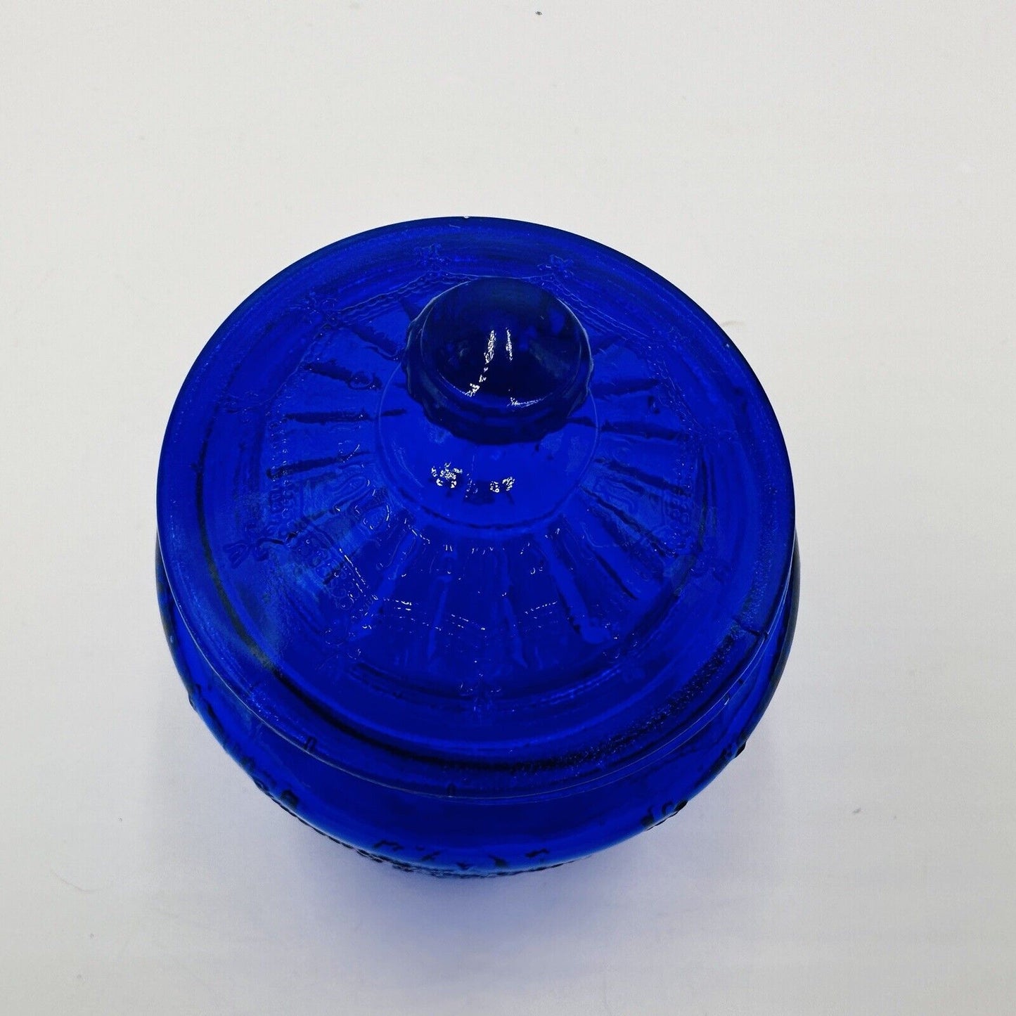 Depression Glass Mosser Jennifer Miniatures Cobalt Cracker Jar & Lid Canister