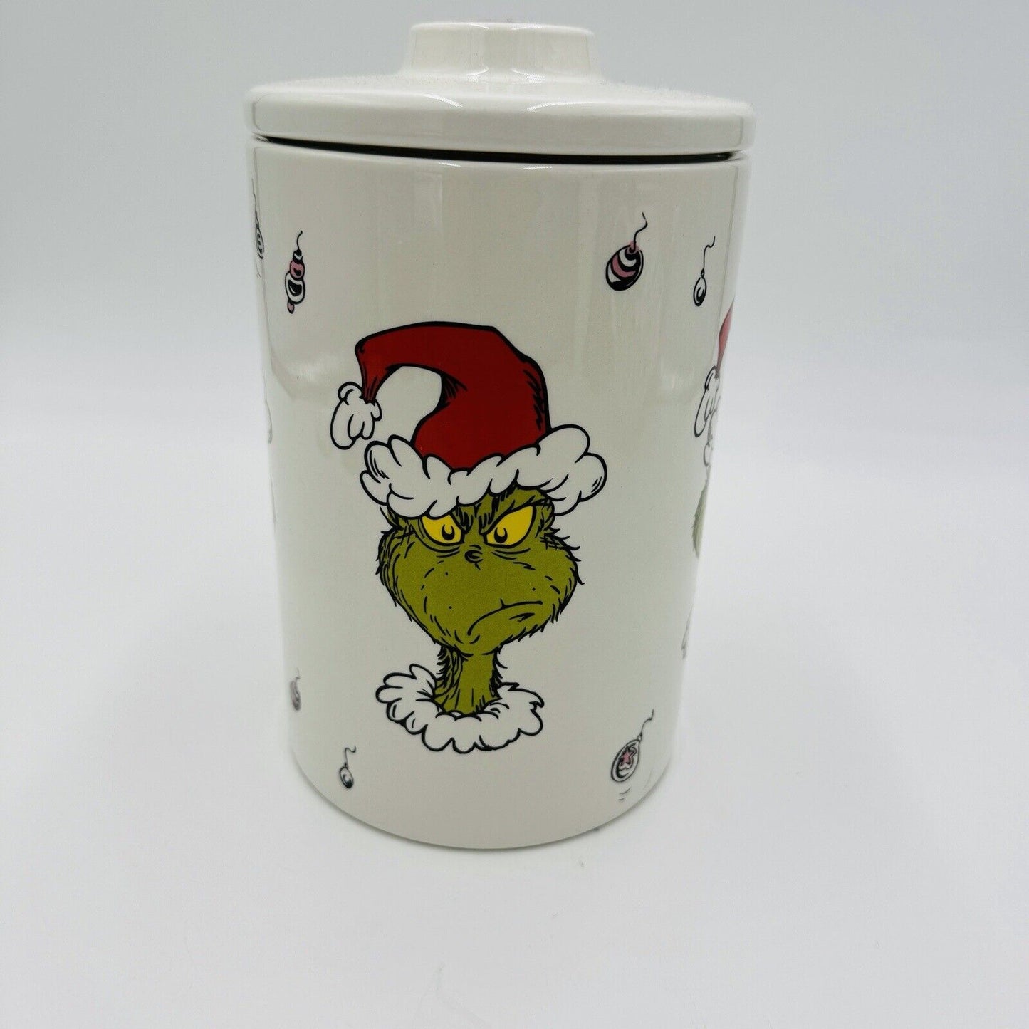 The Grinch Dr Seuss Christmas Cookie Jar Canister Ceramic Multi-faces