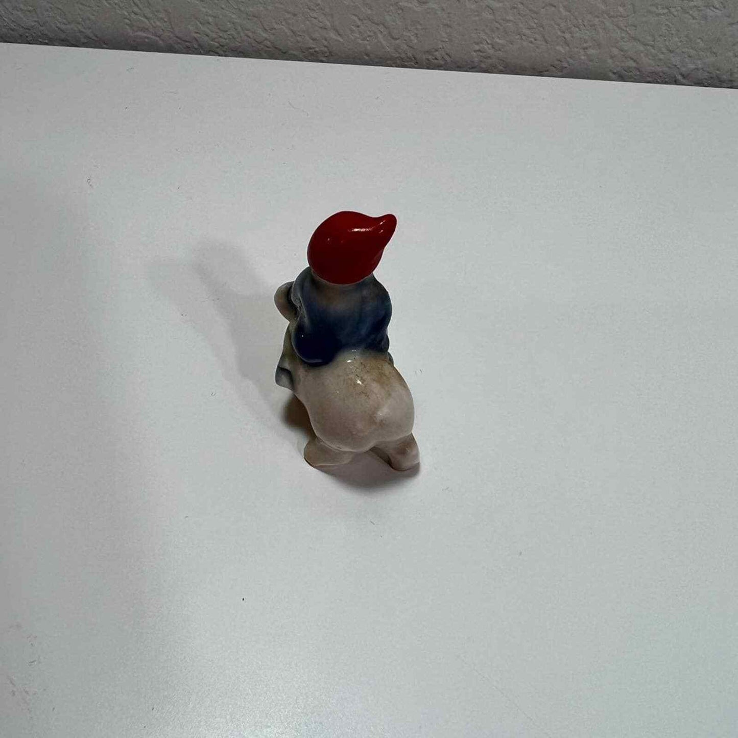 Dutch Blue Gnome Miniature Bearded Porcelain Figurine Collectible Decor