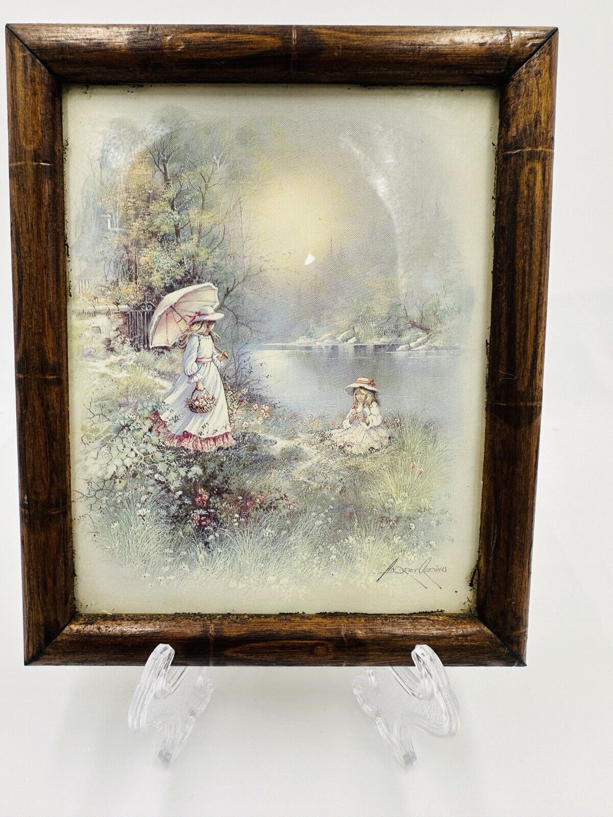 Andres Orpinas Sisters Prints Framed Vintage Miniature Wall Art Decor Artist