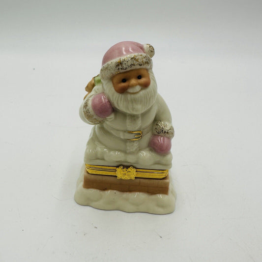 Lenox Porcelain Treasures Santa's Special Delivery Trinket Box  Teddy Bear Charm