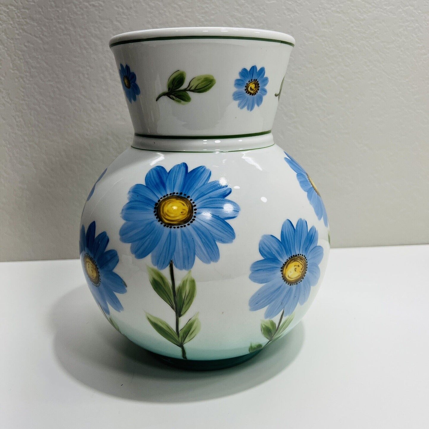 Bauscher Waiden Vase Germany Blue Floral Porcelain Vase Vintage Large