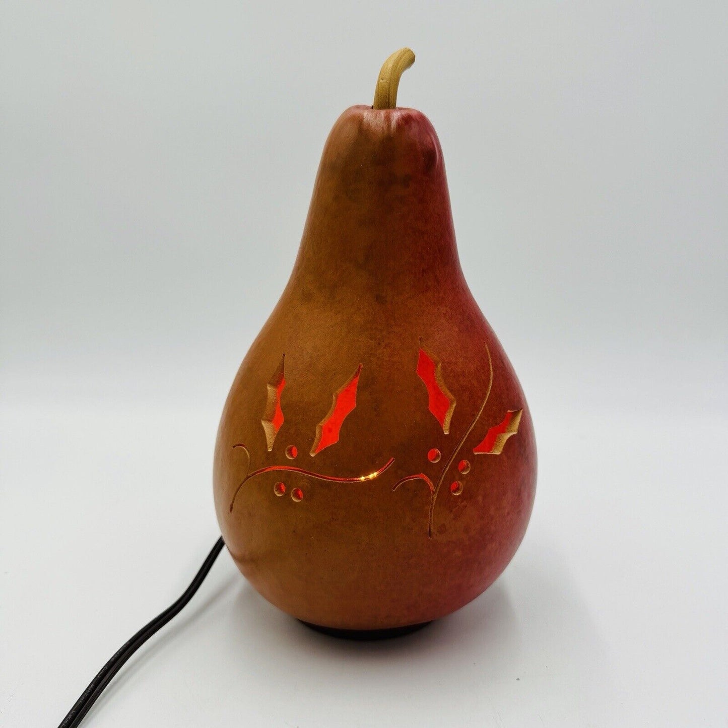 Meadowbrooke Gourds Hand-Crafted Gourd Lamp Christmas Lights up 10” USA Made