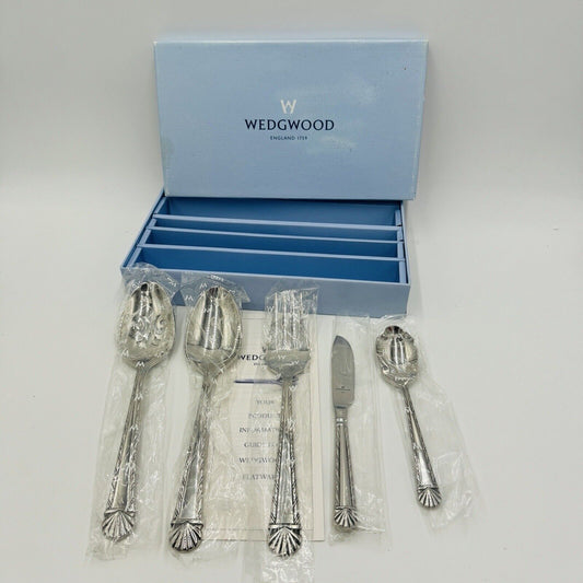 Wedgwood Jennifer 5 pc serving ware Kore made stainless steel