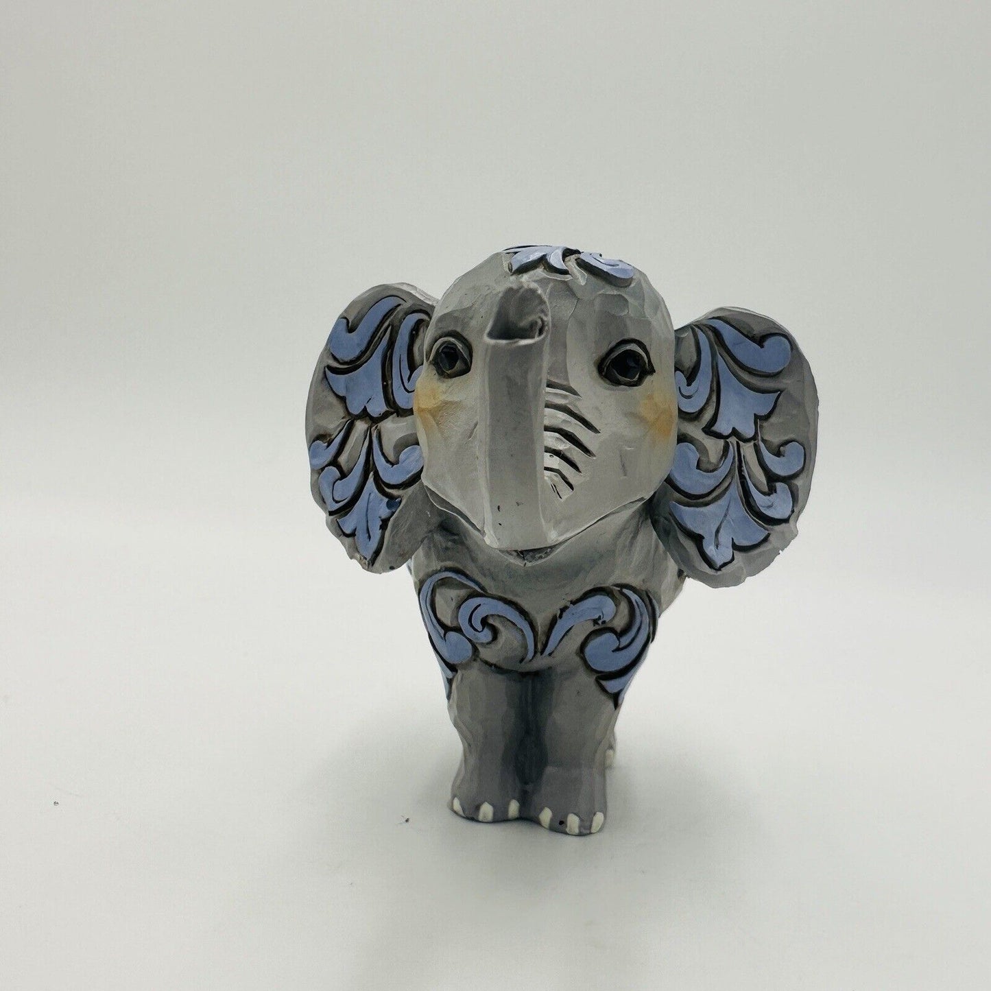 Jim Shore Elephant Figurine Quilted Design Enesco Heartwood Creek Gray Decor