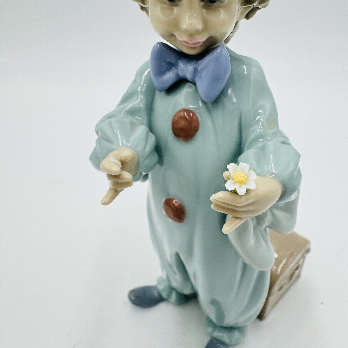 Vintage Lladro Spain Porcelain Pierrot Rehearsing Clown Figurine Glossy