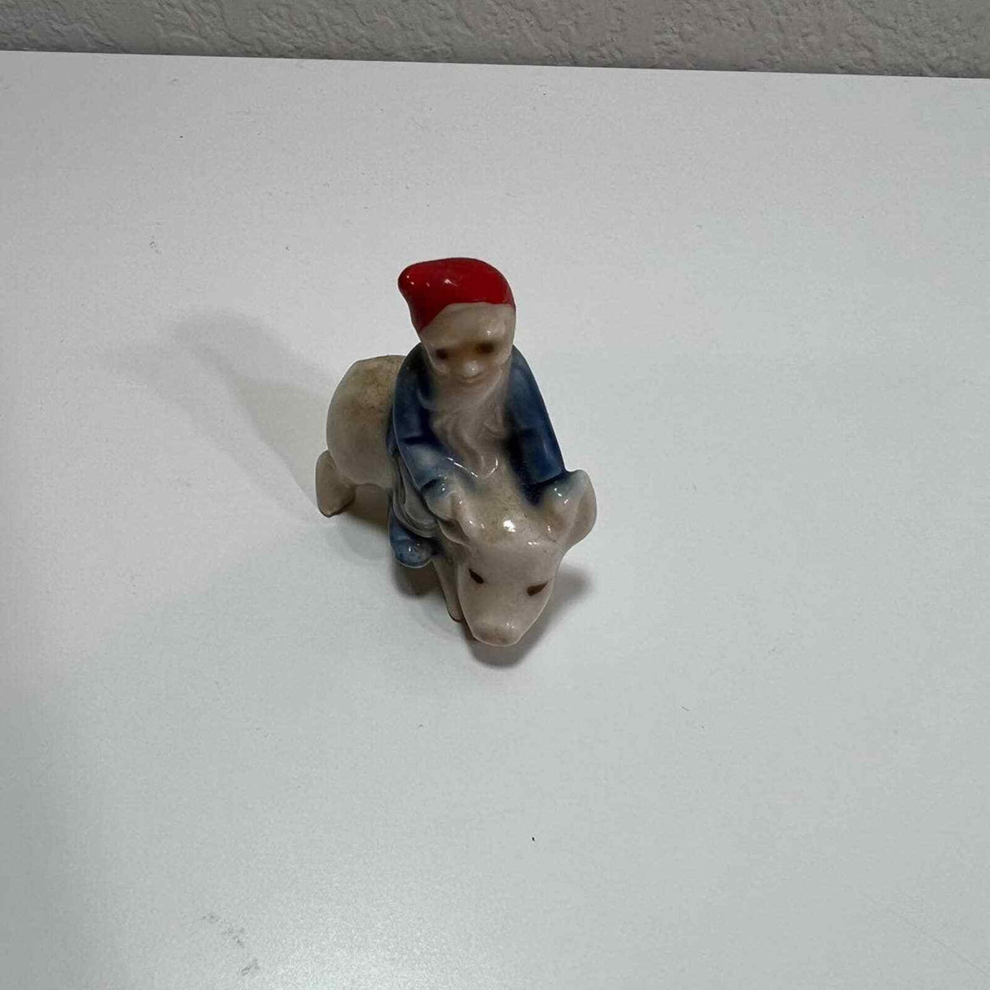 Dutch Blue Gnome Miniature Bearded Porcelain Figurine Collectible Decor
