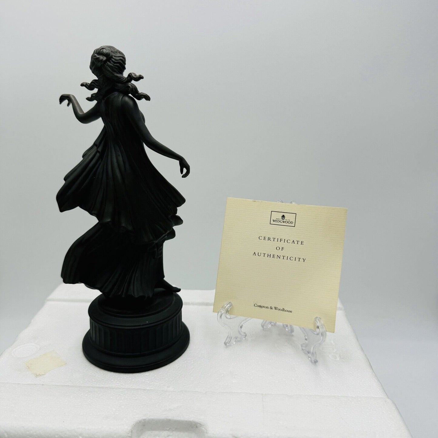 Wedgwood Signature Collection Black Basalt Dancing Hours Figurine COA Rare CW424