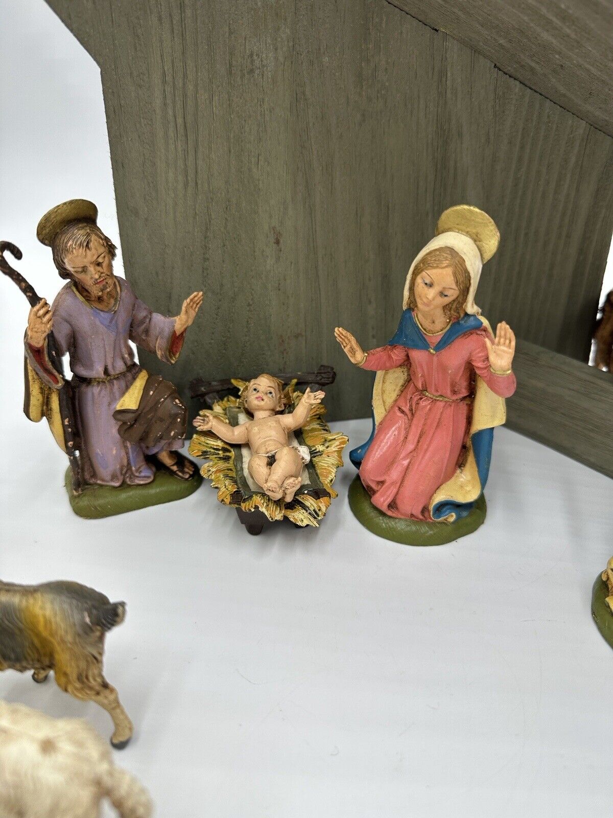 Vintage Depose Italy Nativity Set Stable Figurines Christmas 20 Pieces Complete