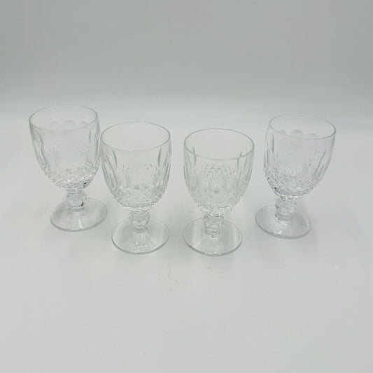 Vintage Waterford Crystal Colleen Short Stem Wine 3 Oz Set 4 Wine Glasses 5”