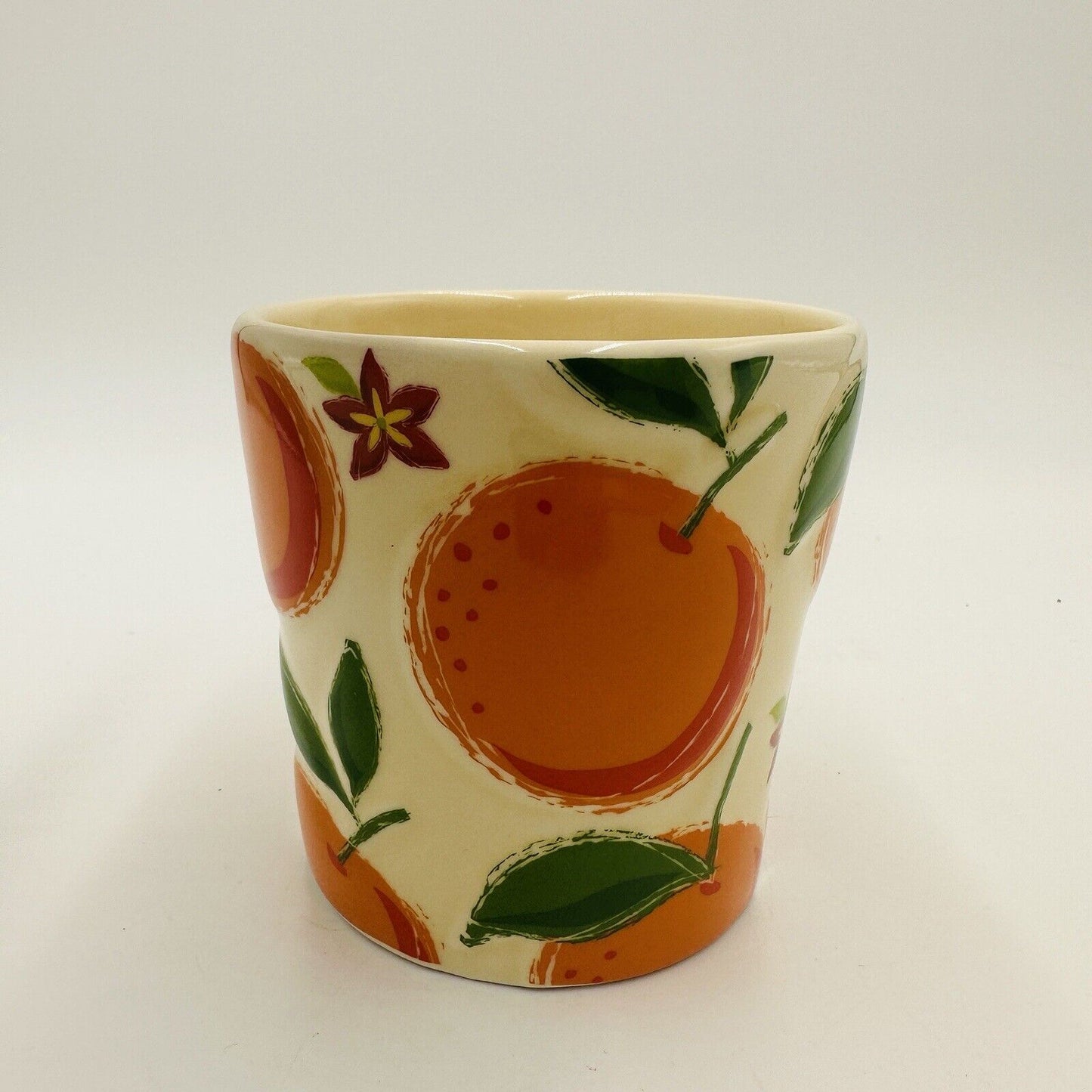Starbucks Mug 2006 Oranges Embossed Ceramic Summer Coffee Cup Orange Vintage