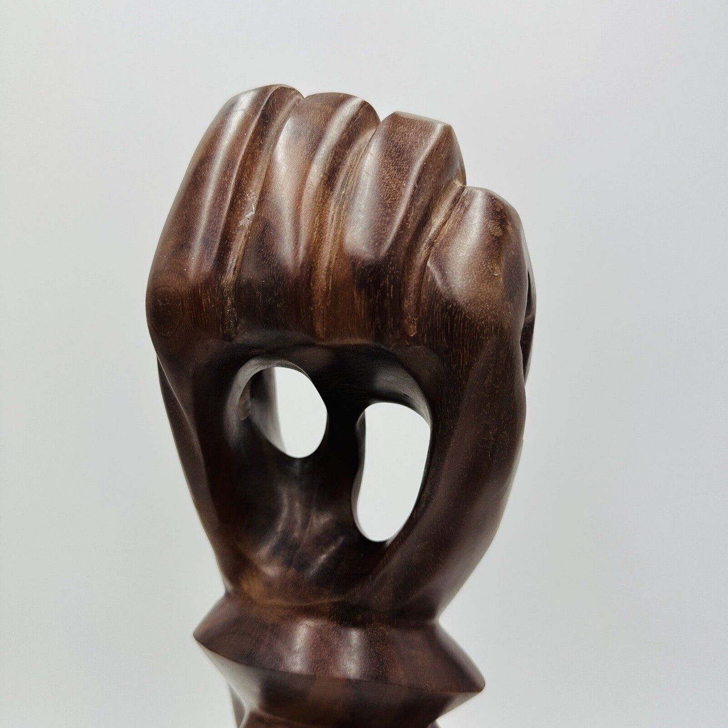 Carved Wood Sculpture Hand Foot Face Mid Century Modernism Large 19in