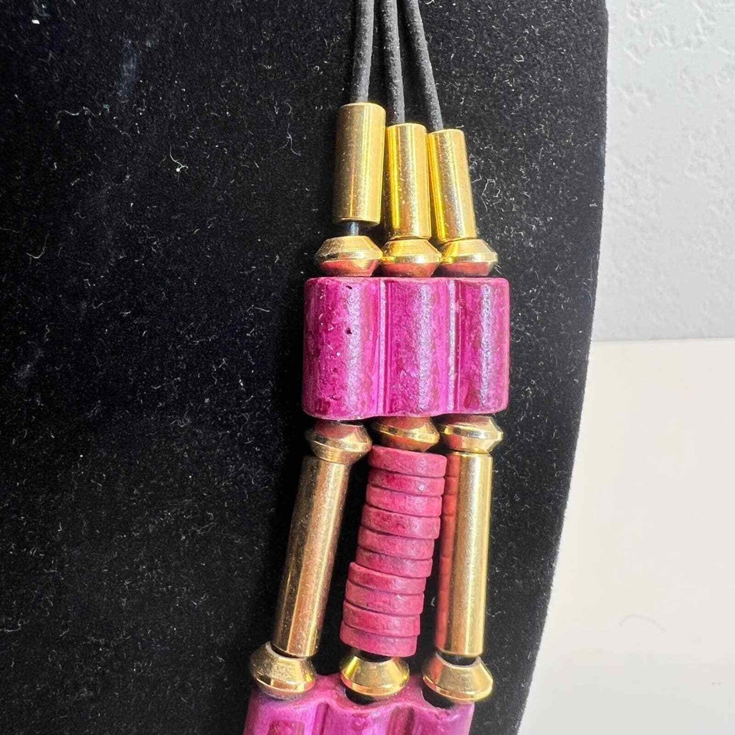 Necklace Women's Jewelry Purple Clay Beads Art Deco Multi Strand Vintage Costume