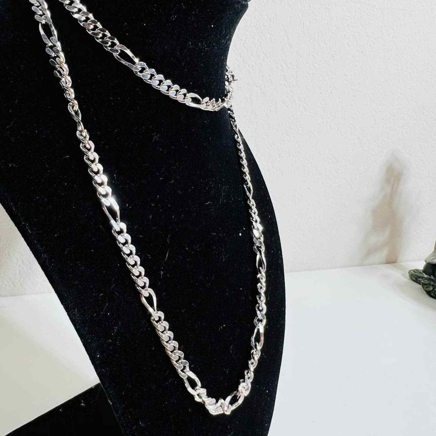 Monet Necklace Figaro Silver Tone Chain 30" Long Fashion Jewelry Woman Costume