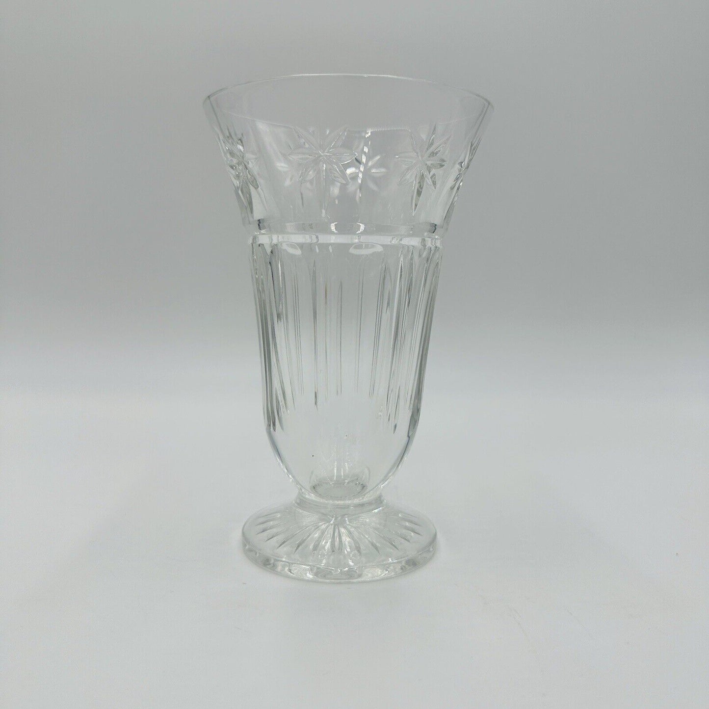 Waterford Crystal Starburst Small Vase 6” H 1980 Ireland Vintage Christmas