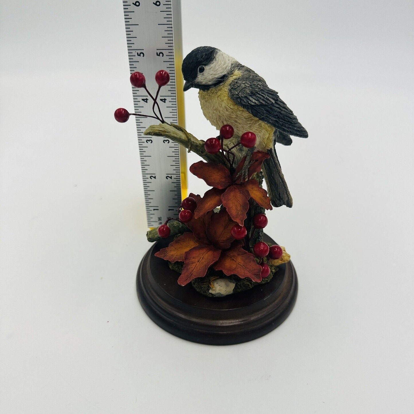 Country Artists HAND PAINTED 01700 B Capped Chickadee w Berries Figurine Signed