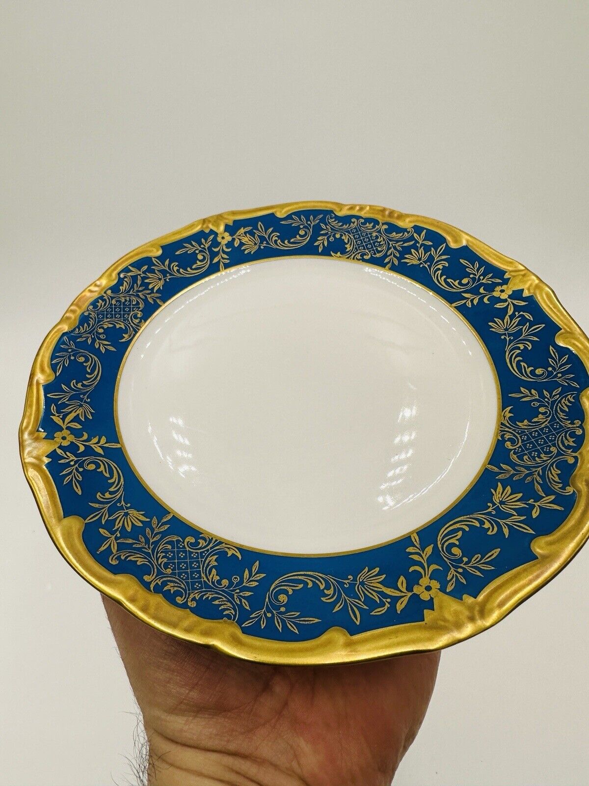 Weimar Porcelain Germany Katharina 28010 Blue & Gold Trim Salad Plate # 36 Rare