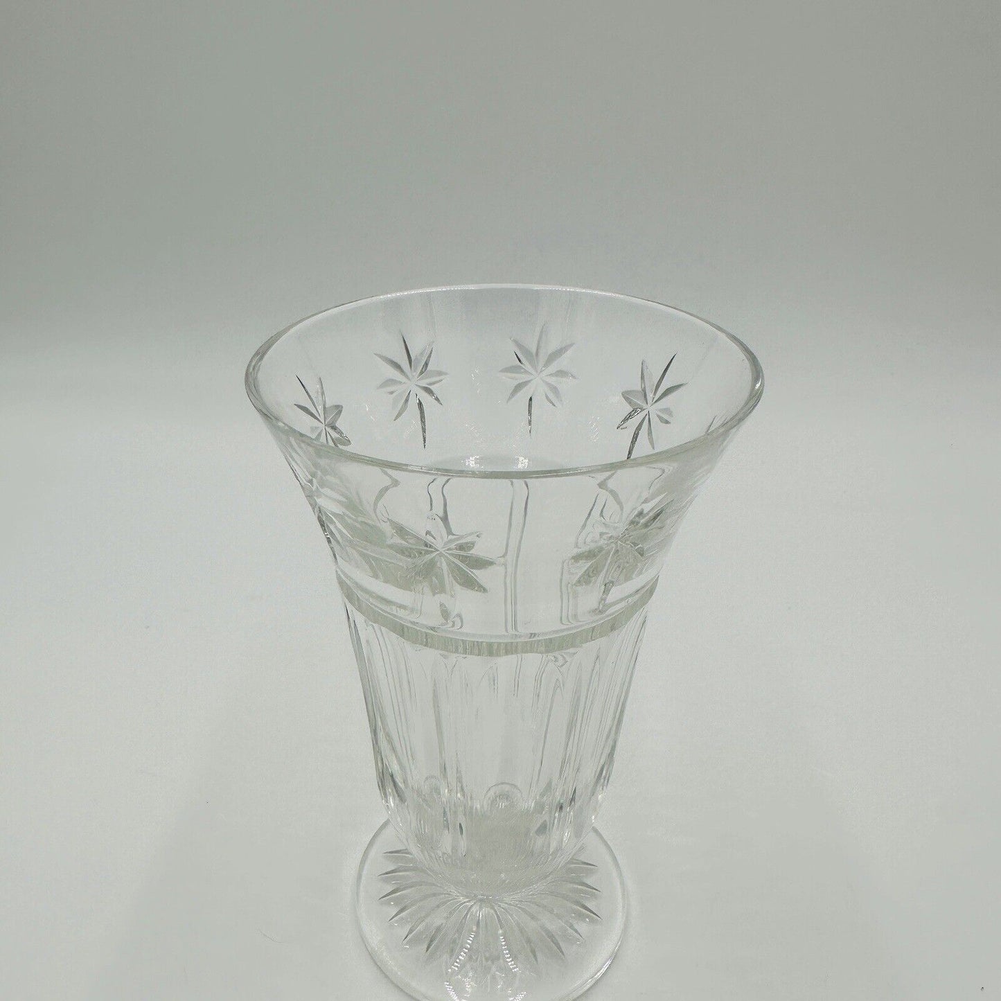 Waterford Crystal Starburst Small Vase 6” H 1980 Ireland Vintage Christmas
