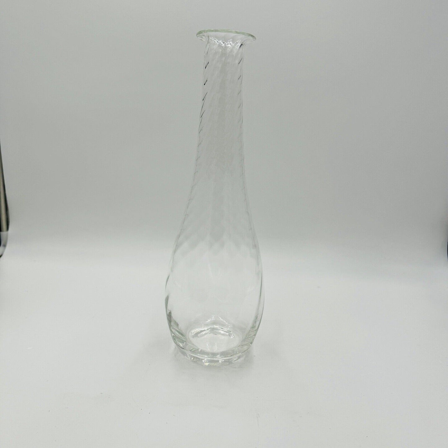 Villeroy & Boch Crystal Glass Swirl Flower Vase Tall 13”