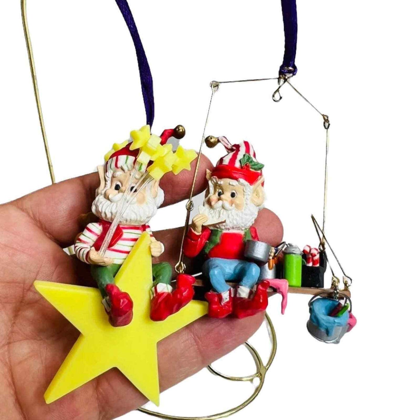 Wee Tree Trimmers The North Pole Village Ornaments set of 2 Christmas Enesco