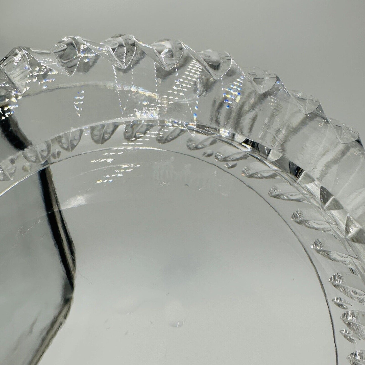 Waterford Serving Bowl Cut Crystal 8" Round Centerpiece Vertical Cuts Decor