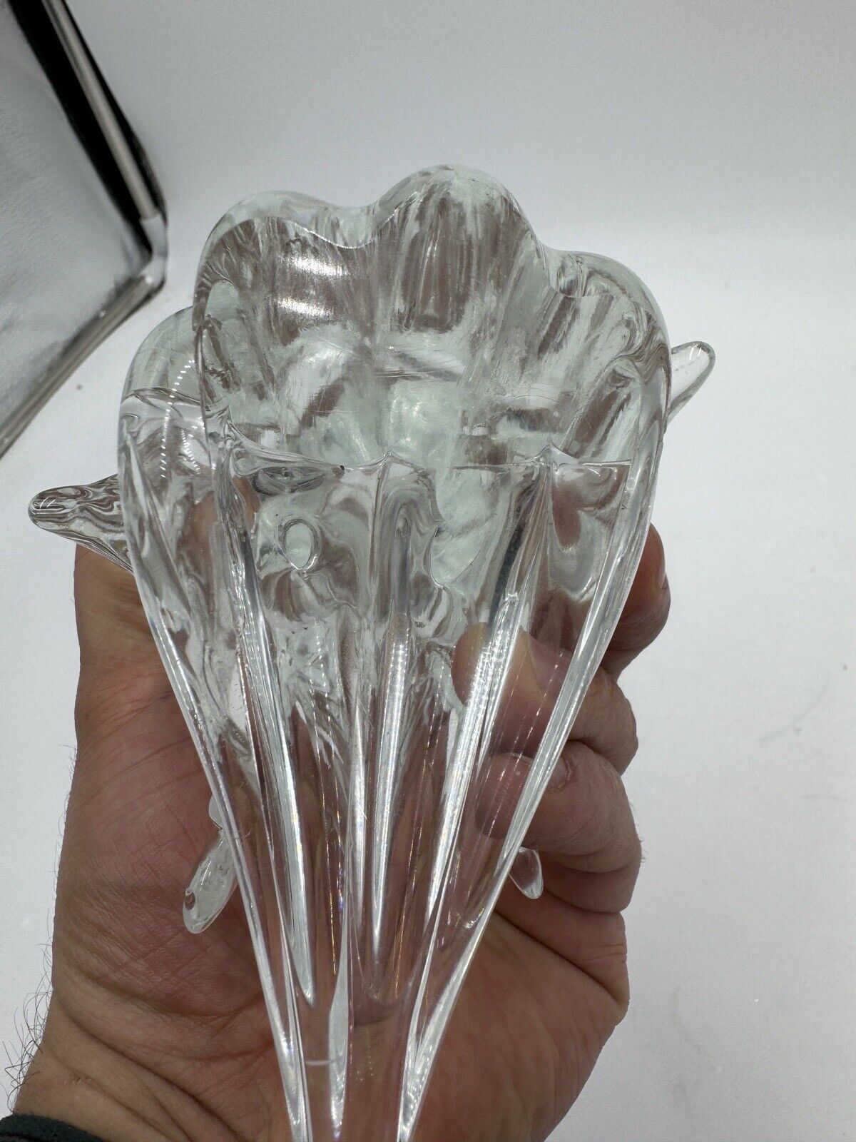Vintage Ferro & Lazzarini Murano Glass Angel Candleholder Candlestick 6” Italy