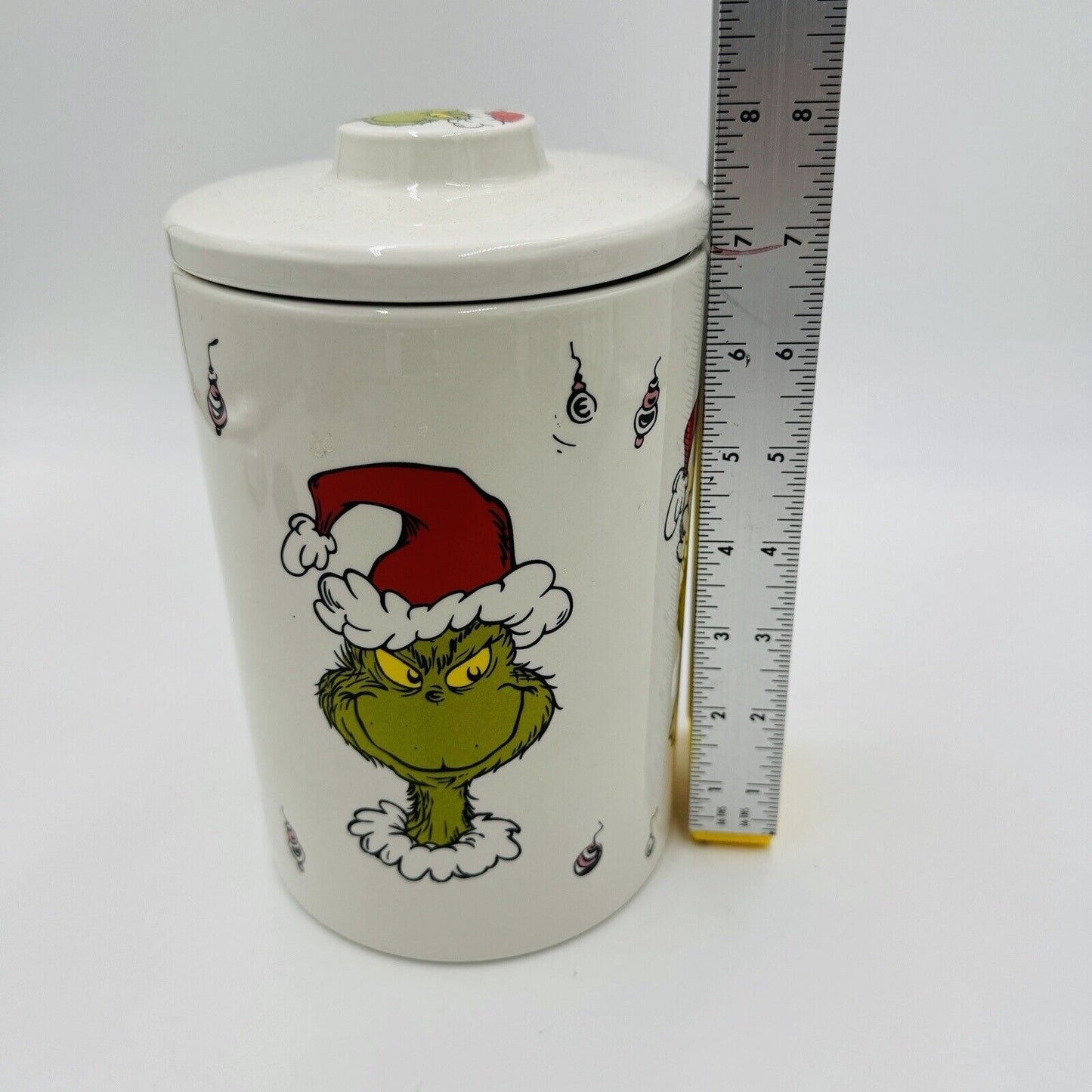The Grinch Dr Seuss Christmas Cookie Jar Canister Ceramic Multi-faces
