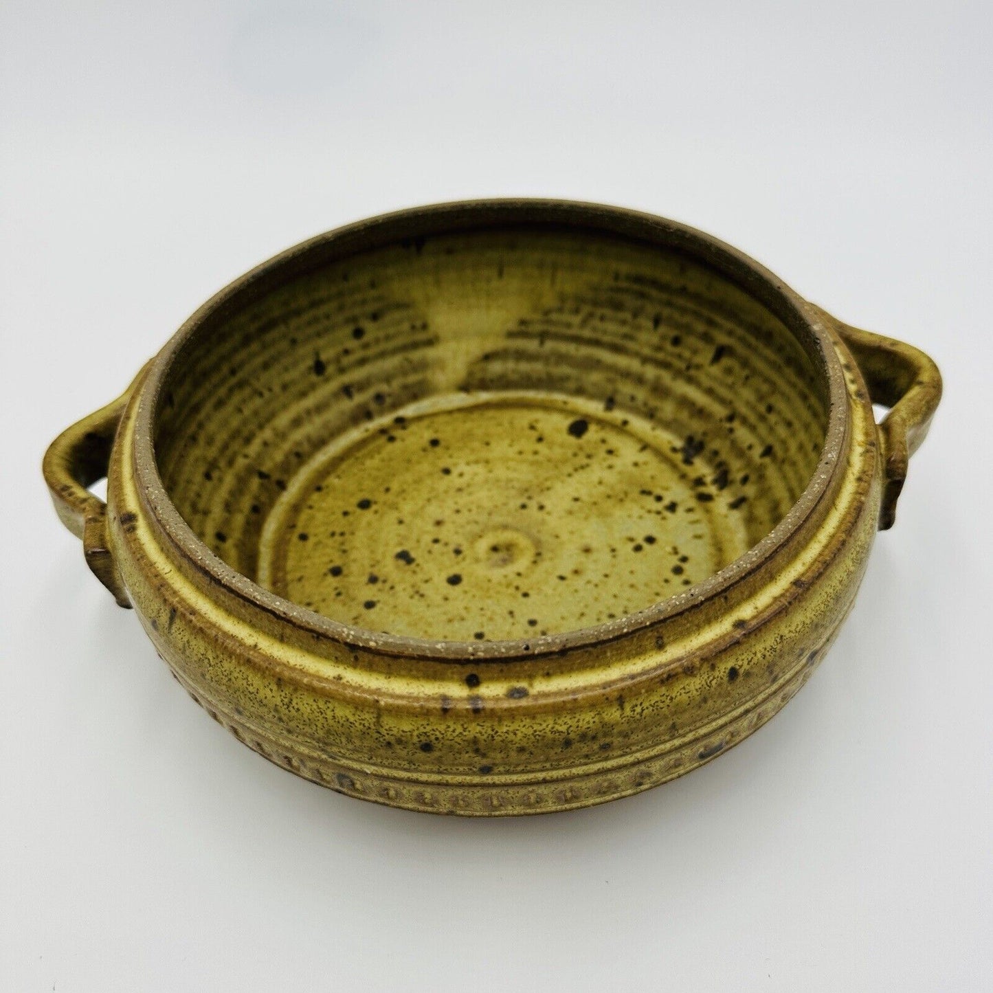 Kaz Studio Pottery Handmade Double Handle Bowl Signed 392
