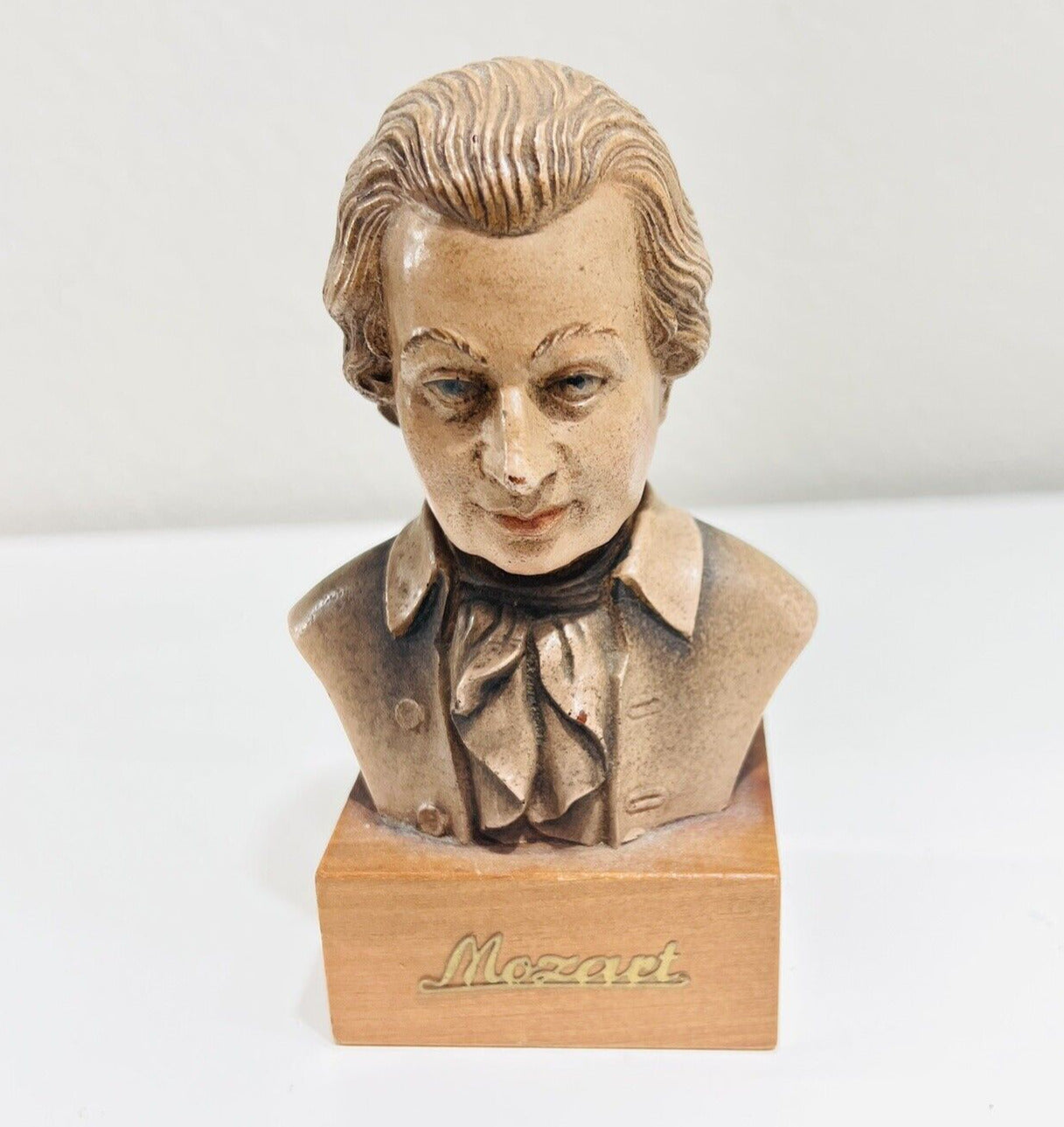 ANRI Italy Mozart Bust Statue Bust 4" High Wooden Music Home Decor Figurine